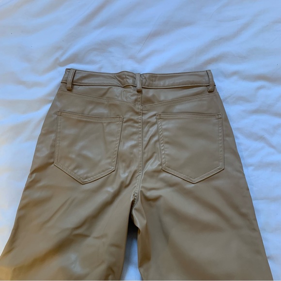 Melina pants lookalike! Faux leather beige nude flare out pants - Picture 5 of 8